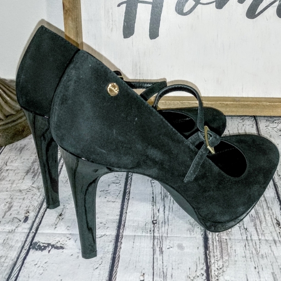 Calvin Klein Black Suede Stiletto Dress Pumps - Picture 5 of 13